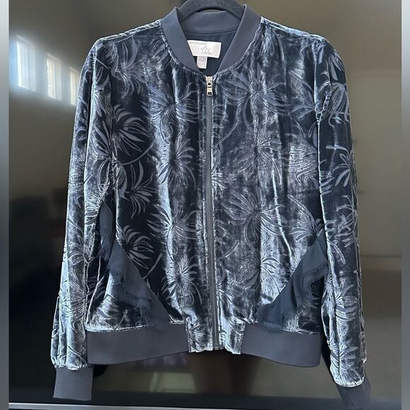 Olivia Palermo Chelsea Velvet Bomber Jacket - Picture 1 of 9